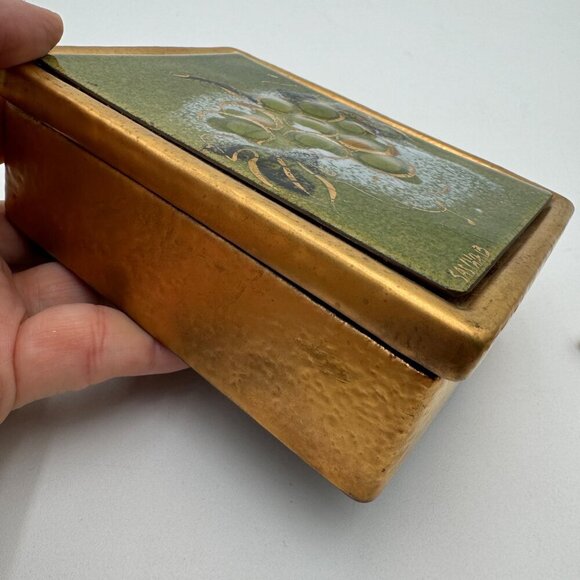 SASHA BRASTOFF  SIGNED MID CENTURY CERAMIC BOX ART Trinket - Picture 11 of 14